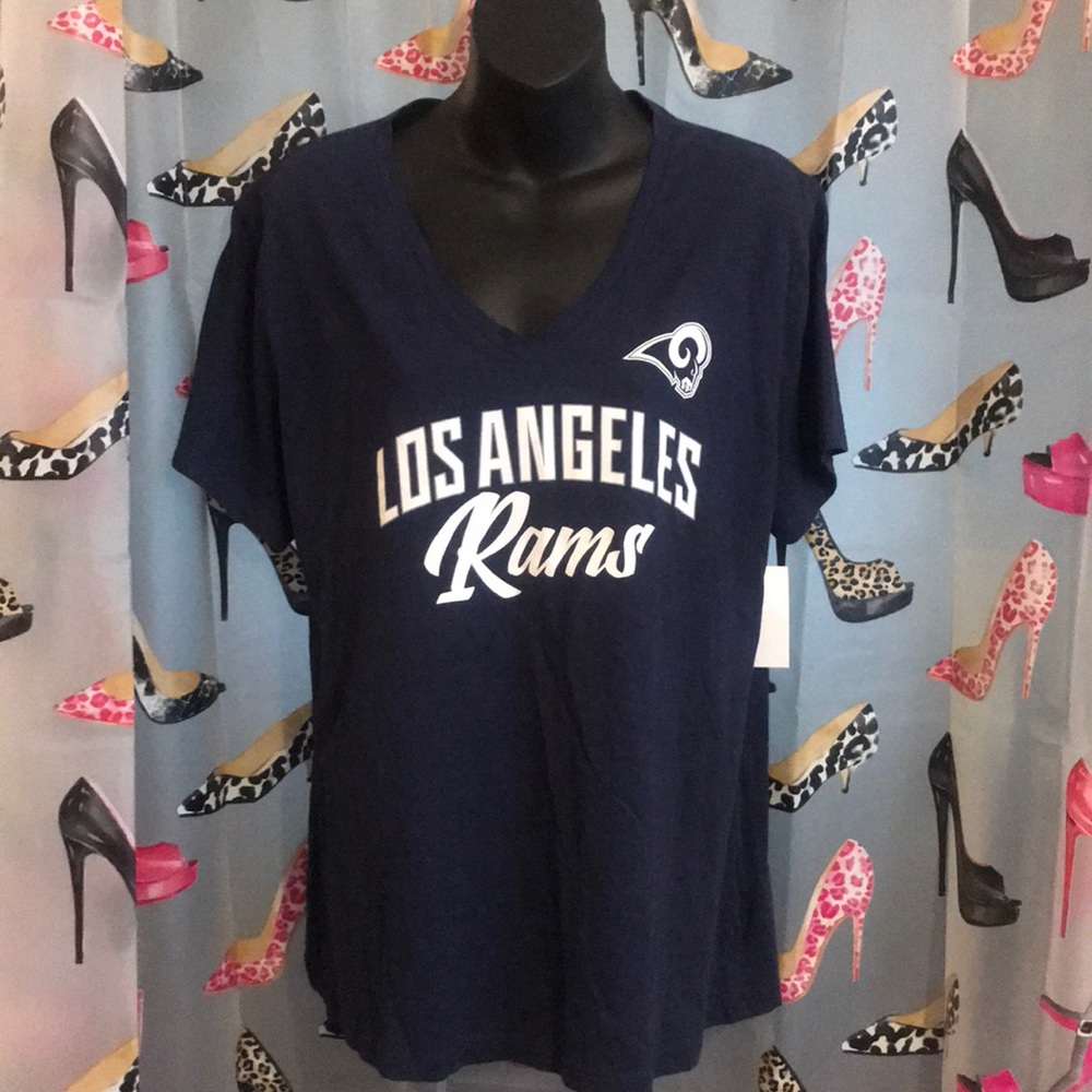 New Women NFL Los Angeles Rams Athletic Navy Top